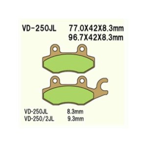 Klocki hamulcowe Vesrah KH165 / KH215 - Złote, Made in Japan