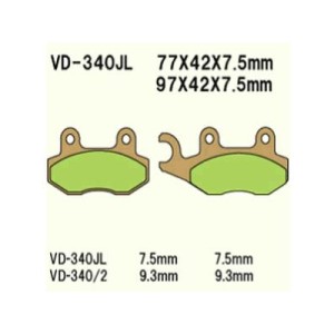 Klocki hamulcowe VESRAH KH135 / KH214 - złote, made in Japan