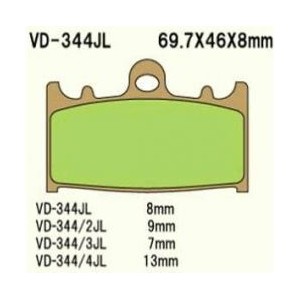 Klocki hamulcowe Vesrah KH158, spiek metaliczny, złote, Made in Japan