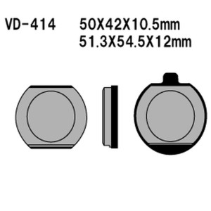 Klocki hamulcowe VESRAH KH33 Kawasaki Z400/650/750/1000, KZ900 76-77 - ZASTĄPIONE PRZEZ SD-414