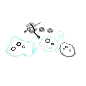 WISECO WAŁ KORBOWY KAWASAKI KX 85/100 '14-19 - z łożyskami i uszczelniaczami, komplet uszczelek na dół silnika