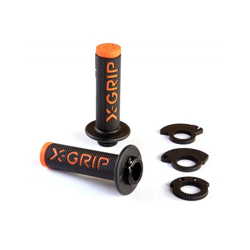 Manetki X-GRIP BRAAAAP GRIPS LOCK-ON-GRIP z adapterami Rolgazu w kolorze pomarańczowym