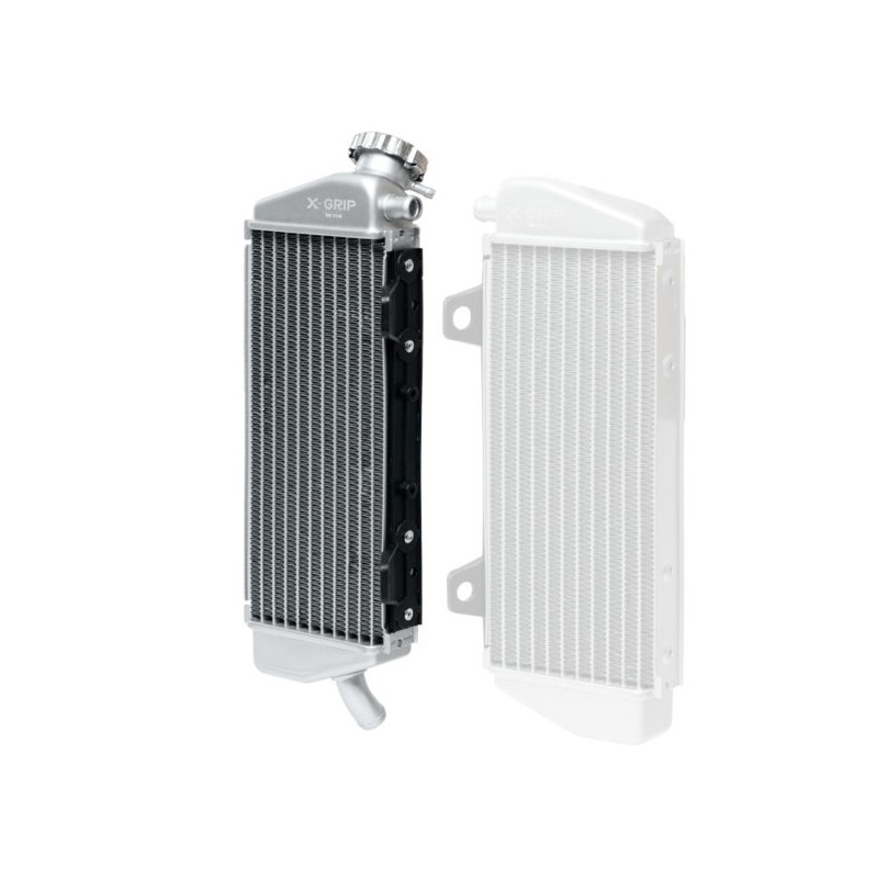 X-GRIP CHŁODNICA PRAWA (Z KORKIEM) PASUJE DO: KTM EXCF '20-'21, SXF '19-'21, HUSQVARNA FE '20-21, FX '19-'21, HUSQVARNA T
