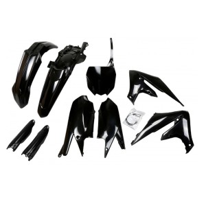 Komplet plastików UFO z osłonami teleskopów do Yamahy YZF 250 '19-'23, YZF 450 '18-'22 - kolor czarny