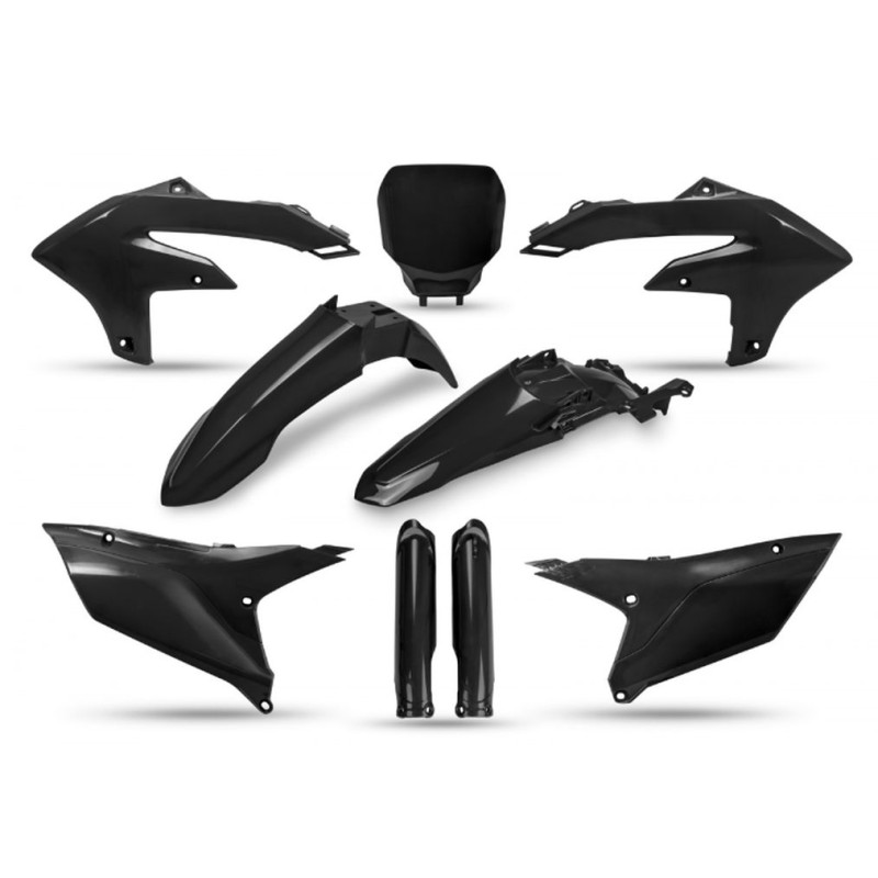 UFO Komplet plastików z osłonami teleskopów Yamaha YZF 250 \'24-\'26, YZF 450 \'23-\'25 czarny