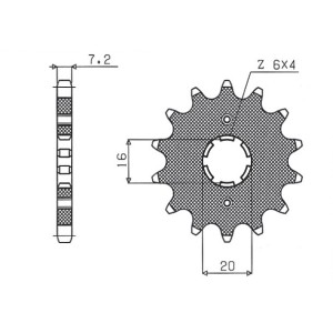Zębatka przednia do Yamaha DT 125 LC '84-'87, Junak 125 (JTF1263.15)