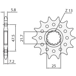 Zębatka przednia SUNSTAR 585 16 Kawasaki ZX-6R/RR '07-17, Yamaha XTZ 750 Super Tenere (3LD) '87-00