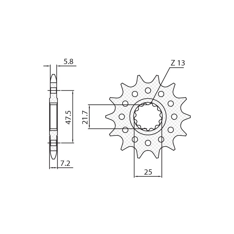 Zębatka przednia SUNSTAR 585 16 Kawasaki ZX-6R/RR '07-17, Yamaha XTZ 750 Super Tenere (3LD) '87-00