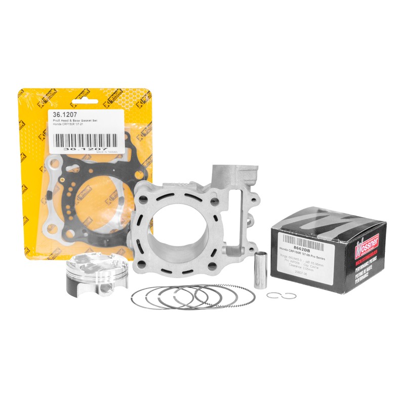 VERTEX PROMOCJA CYLINDER KOMPLETNY HONDA CRF 150 R , CRF 150 \'07-\'25 STD NICASYL (ŚR.66MM= NOMINALNY) , TŁOK WOSSNER 8662DB , 