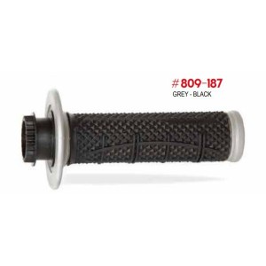 PROGRIP 2025/12 MANETKI PG809 OFF ROAD Z BLOKADĄ SCS LOCK-ON + 7 ADAPTERÓW ROLGAZU (22+25MM) KOLOR SZARY CZARNY DWUSKŁADNIKOWE H