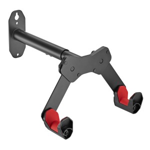 BIKETEC WIESZAK ŚCIENNY NA ROWER (WALL BIKE RACK) STAL MALOWANA PROSZKOWO KOLOR CZARNY, PLASTIK CZERWONY