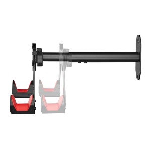 BIKETEC WIESZAK ŚCIENNY NA ROWER (WALL BIKE RACK) STAL MALOWANA PROSZKOWO KOLOR CZARNY, PLASTIK CZERWONY
