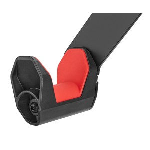 BIKETEC WIESZAK ŚCIENNY NA ROWER (WALL BIKE RACK) STAL MALOWANA PROSZKOWO KOLOR CZARNY, PLASTIK CZERWONY