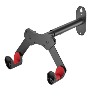 BIKETEC WIESZAK ŚCIENNY NA ROWER (WALL BIKE RACK) STAL MALOWANA PROSZKOWO KOLOR CZARNY, PLASTIK CZERWONY