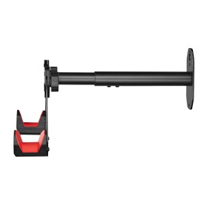 BIKETEC WIESZAK ŚCIENNY NA ROWER (WALL BIKE RACK) STAL MALOWANA PROSZKOWO KOLOR CZARNY, PLASTIK CZERWONY