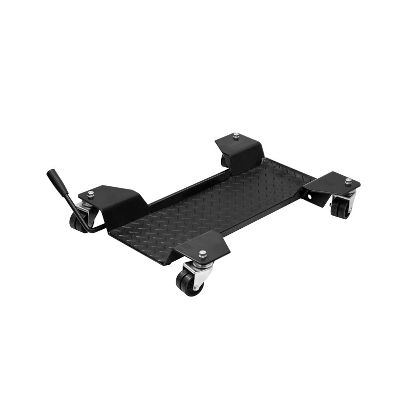 BIKETEC PRO STOJAK / WÓZEK POD MOTOCYKL / SKUTER (SZER. ZEWN. 43 CM SZER. WEWN. 18,5CM DŁ. 61CM WYS. 10CM) KOLOR CZARNY