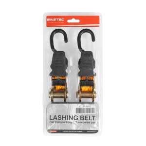 BIKETEC 2 PASY TRANSPORTOWE 25MM X 3M OBCIĄŻENIE DO 350KG, 2 PASY, KOLOR POMARAŃCZOWY