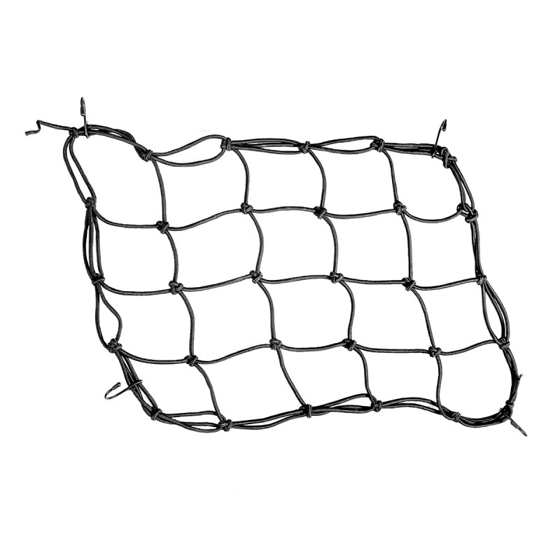 BIKETEC SIATKA BAGAŻOWA (PAJĄK) 4MM X 25 CM X 25 CM, 4 MOCNE HAKI, KOLOR CZARNY