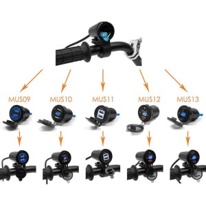 BIKETEC ADAPTER DO GNIAZD USB I ZAPALNICZKI MONTOWANE NA KIEROWNICE - KOMPLET