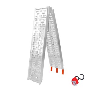 BIKETEC UNIWERSALNA RAMPA NAJAZDOWA ALUMINIOWA AŻUROWA MOTOCYKL / ATV Z PODPORAMI 226 X 30,5 CM, MAX. 680 KG/SZT