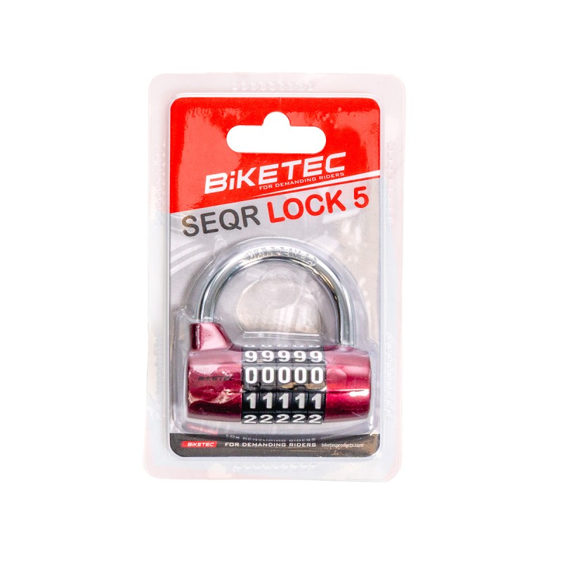 BIKETEC SEQR KŁÓDKA NA SZYFR 5 CYFROWY (MOŻLIWOŚĆ RESETU KOMBINACJI)
