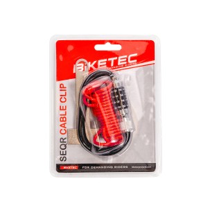 BIKETEC SEQR ZABEZPIECZENIE KABLOWE DO KASKU LUB ODZIEŻY, ROZMIAR: LINKA 4MM, 1,2M, ZAMEK NA SZYFR 4 CYFROWY (MOŻLIWOŚĆ RESETU K