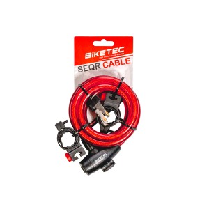 BIKETEC SEQR ZABEZPIECZENIE KABLOWE ROZMIAR: LINKA 12MM, 1,8M Z KŁÓDKA, 3KLUCZE,
