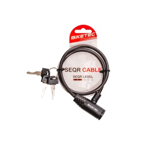 BIKETEC SEQR ZABEZPIECZENIE KABLOWE ROZMIAR: LINKA 6MM, 60CM Z KŁÓDKA, 3KLUCZE,