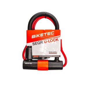 BIKETEC SEQR ZABEZPIECZENIE U-LOCK Z LINKĄ ROZMIAR: LINKA 10MM, 1,2M Z KŁÓDKA 180MM X 260MM, 3KLUCZE, JARZMO 16MM