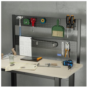 BIKETEC ORGANIZER NA BIURKO WARSZTATOWE 1500MM STAL MALOWANA PROSZKOWO KOLOR CZARNY