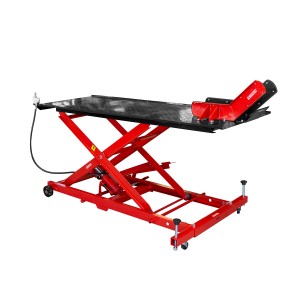 BIKETEC WARSZTATOWY PODNOŚNIK Z PODWÓJNYM SYSTEMEM PODNOSZENIA PNEUMATYCZNO-HYDRAULICZNYM PLATFORMOWY DO MOTO, STÓŁ 1800X660MM D