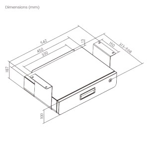 BIKETEC SZUFLADA METALOWA Z ZAMKIEM I MIEJSCEM DODTKOWYM POD BLATEM