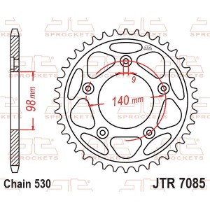 JT ZĘBATKA TYLNA 4777 48 HARLEY DAVIDSON RA 1250 PAN AMERICA / S / ST \'21-\'25 (JTR7085.48) (ŁAŃC. 530)
