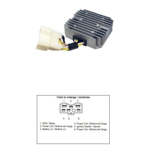 DZE REGULATOR NAPIĘCIA KAWASAKI KLF 400 BAYOU \'96-\'99; KVF 400 PRIARE \'97-\'98 (ESR135) (21066-1078) (35A)