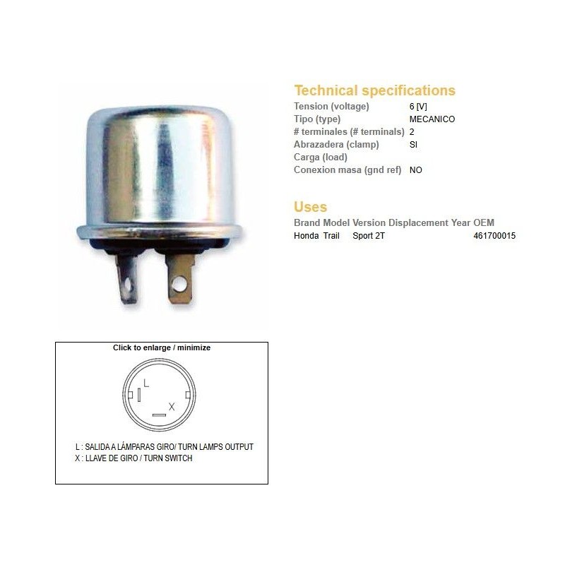 DZE PRZERYWACZ KIERUNKOWSKAZÓW UNIWERSALNY (6V)