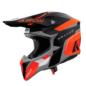AIROH CROSS / ENDURO / ATV / QUAD WRAAAP CONQUER KOLOR POMARAŃCZOWY/CZARNY/BIAŁY MAT ROZMIAR M