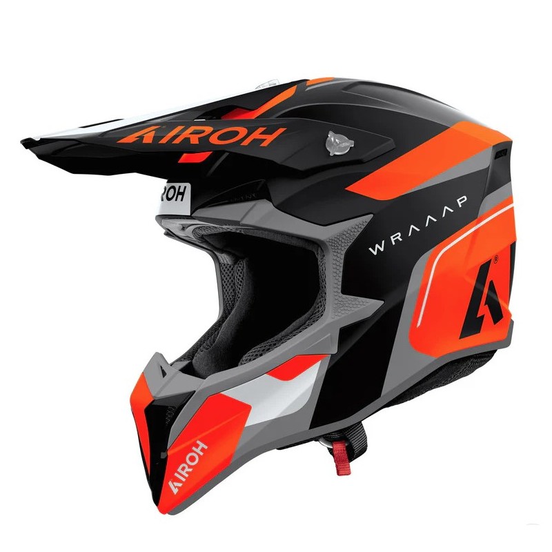 AIROH CROSS / ENDURO / ATV / QUAD WRAAAP CONQUER KOLOR POMARAŃCZOWY/CZARNY/BIAŁY MAT ROZMIAR M