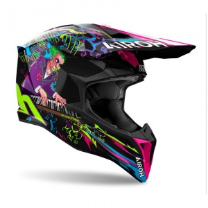 AIROH CROSS / ENDURO / ATV / QUAD WRAAAP MUSIC KOLOR CZARNY/ZIELONY/FIOLETOWY ROZMIAR L