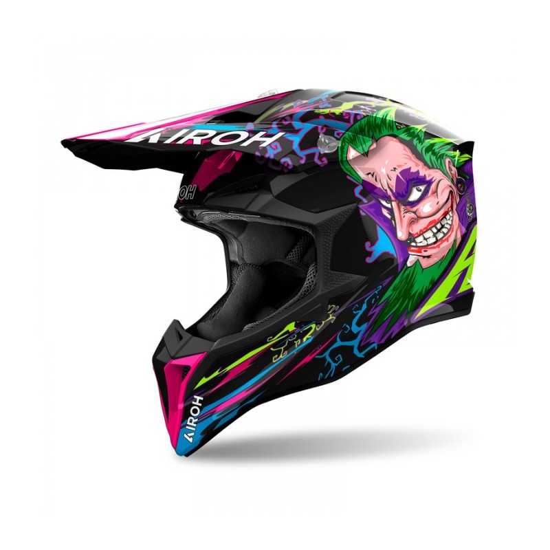 AIROH CROSS / ENDURO / ATV / QUAD WRAAAP MUSIC KOLOR CZARNY/ZIELONY/FIOLETOWY ROZMIAR S