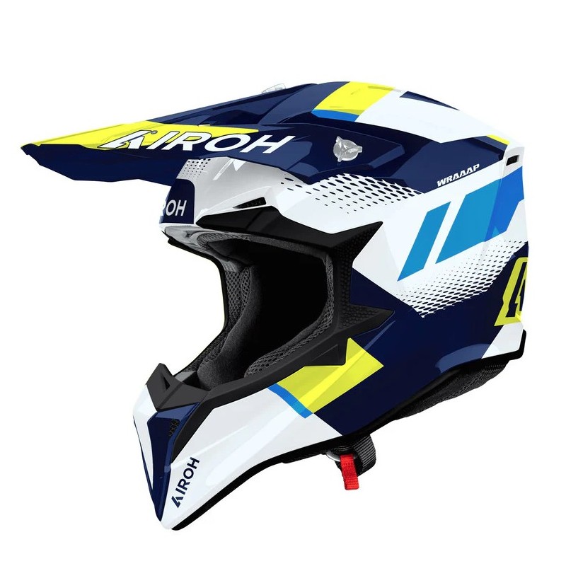 AIROH CROSS / ENDURO / ATV / QUAD WRAAAP VISION KOLOR ŻÓŁTY FLUO/NIEBIESKI/BIAŁY ROZMIAR M