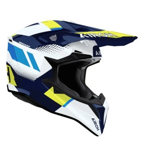AIROH CROSS / ENDURO / ATV / QUAD WRAAAP VISION KOLOR ŻÓŁTY FLUO/NIEBIESKI/BIAŁY ROZMIAR S