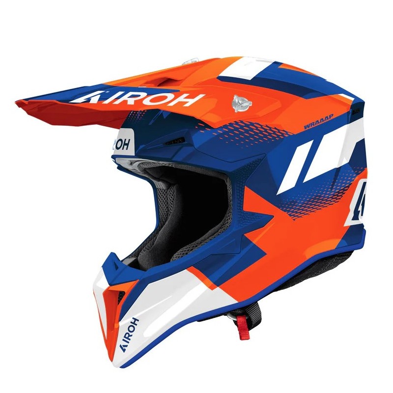 AIROH KASK CROSS / ENDURO / ATV / QUAD WRAAAP VISION POMARAŃCZOWY/NIEBIESKI/BIAŁY ROZMIAR XL