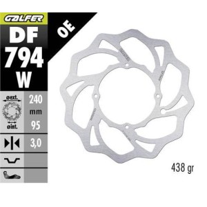 GALFER TARCZA HAMULCOWA PRZÓD KTM SX 85 \'21-; HUSQVARNA TC 85 \'21-; GAS GAS MC 85 \'21- (240X95X3MM) WAWE