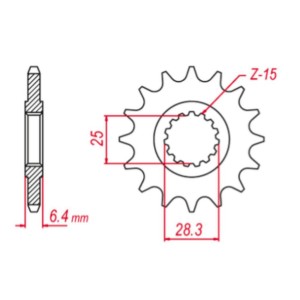 GROSSKOPF WYPRZEDAŻ ZĘBATKA PRZEDNIA 2168 14 (216814) YAMAHA YFZ 450 \'09-\'19, YFM 700 RAPTOR \'06-\'19 (JTF1592.14) (ŁAŃC. 520