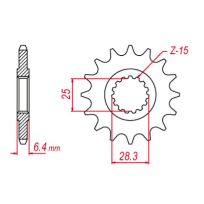 GROSSKOPF WYPRZEDAŻ ZĘBATKA PRZEDNIA 2168 14 (216814) YAMAHA YFZ 450 \'09-\'19, YFM 700 RAPTOR \'06-\'19 (JTF1592.14) (ŁAŃC. 520