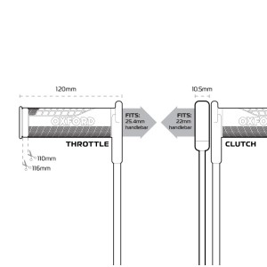 OXFORD 12/2025 MANETKI PODGRZEWANE DO MOTOCYKLA ADVANCED TOURING Z PRZEŁĄCZNIKIEM PRZY MANETCE (EL)