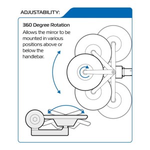 OXFORD 12/2025 LUSTERKO PREMIUM NA KONIEC KIEROWNICY OKRĄGŁE 360 STOPNI KOLOR CZARNY
