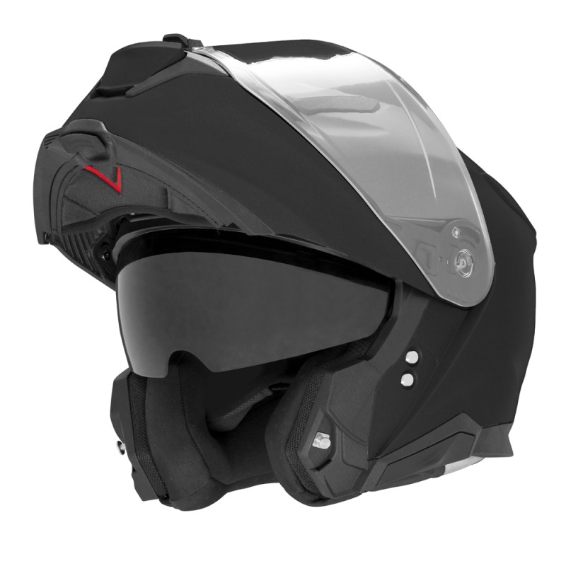 NOX KASK SZCZĘKOWY (FLIP-UP) Z BLENDĄ N967 CONQUER KOLOR CZARNY MAT/CZERWONY ROZMIAR XXL