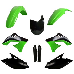 POLISPORT KOMPLET PLASTIKÓW (FULL KIT) KAWASAKI KX 250F \'09-\'12 W ZESTAWIE TABLICA PRZEDNIA (8660800002) I OSŁONY AMORTYZARORÓ