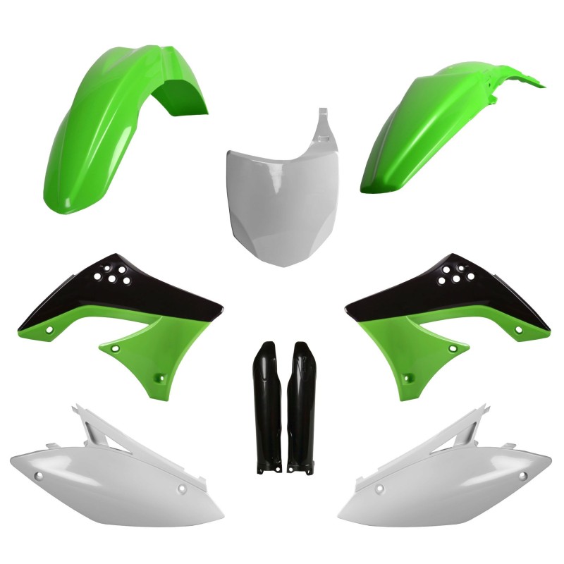 POLISPORT KOMPLET PLASTIKÓW (FULL KIT) KAWASAKI KX 450F \'09-\'11 W ZESTAWIE TABLICA PRZEDNIA (8656800002) I OSŁONY AMORTYZARORÓ